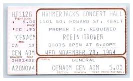 Robin Trower Concert Ticket Stub Novembre 28 1984 Baltimore Maryland - $51.41