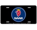 Saab Logo Inspired Art on Black FLAT Aluminum Novelty Auto Car License T... - £14.34 GBP