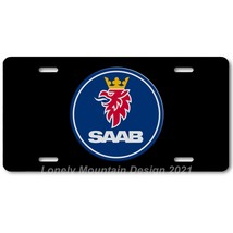 Saab Logo Inspired Art on Black FLAT Aluminum Novelty Auto Car License Tag Plate - £14.38 GBP