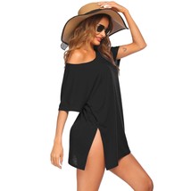 Bathing Suit Coverups For Women Round Neck Swimsuit Cover Up Knee Length Bikini  - £35.25 GBP