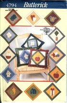 Butterick 4794 Square PILLOWS Hickory Stick Co Folk Art Calendar Pattern UNCUT - £15.53 GBP