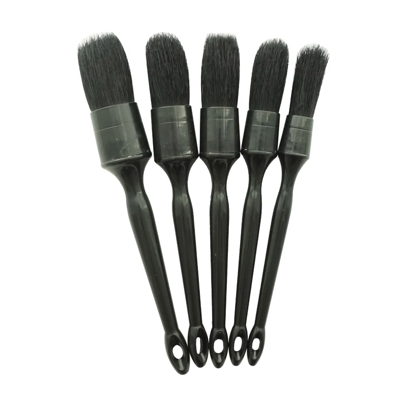 Car Cleaning Brush Set - 5Pcs Multifunctional Detailing Brushes with Natural B - £15.56 GBP