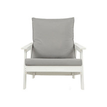 All-Weather Outdoor Single Sofa with Cushion, White/Grey - £160.99 GBP