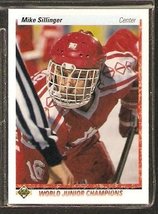 Team Canada Detroit Red Wings Mike Sillinger RC Rookie Card 1990 Upper Deck #452 - £0.39 GBP