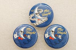Vintage 3PC Lot Pinback Buttons McDonalds Make It Mac Tonight Cool Moon ... - $12.86