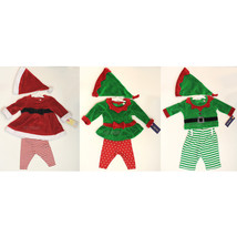 NWT Cherokee Newborn Christmas Santa Helper Elf Outfit Girl Boy Cute Costume 3pc - £19.65 GBP