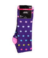 Purple Multicolor Polkadot Geometric Knee High Socks Womens Shoe Sz 5-9 ... - £6.31 GBP