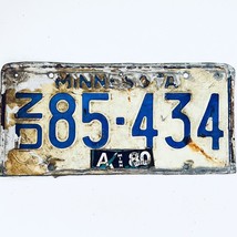 1980 United States Minnesota Base Passenger License Plate ZD 85-434 - £11.83 GBP
