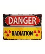 A Touch of Radiation Danger Warning Vintage Tin Sign 8x12 inches - £11.00 GBP