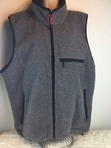 Eddie Bauer Gray Black Trim Polartec Fleece Vest Full Zip Men&#39;s Size L - £18.77 GBP