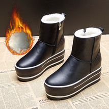 Snow Boots Women Boots Warm Genuine Leather Autumn Winter Motorcycle Booties Pla - £75.76 GBP