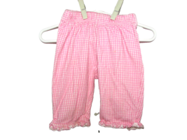 girl's plaid BLOOMERS pink/white 2T 12" long (L-4) - $2.80
