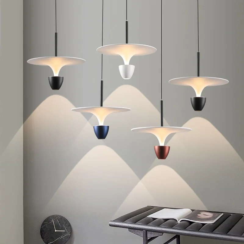 Nordic Creative Simplicity Dish LED New Pendent Lamp Bedroom Bar Study Art - $101.35
