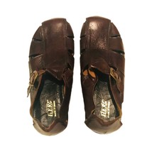 NWOT Herc Men`s Sandals Summer Shoes Elegant Genuine Dark Brown Leather 43 Eu - £186.72 GBP