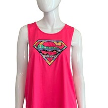 Superman Pink Tank Top Women’s XL DC Comics Aztec Logo CLEARANCE SALE - £8.00 GBP