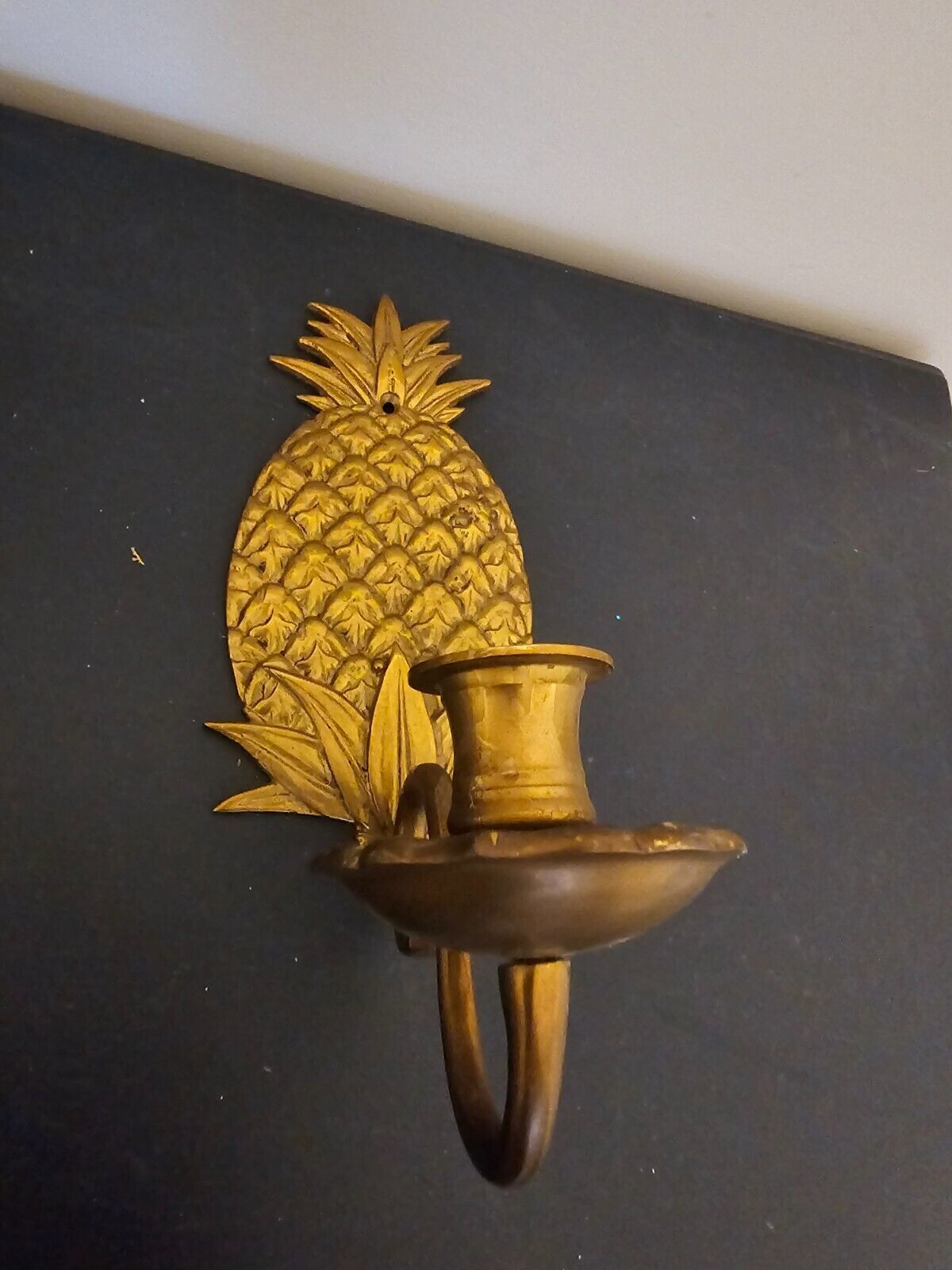 Andrea by Sadek Brass Pineapple Tapered Candle Holder Wall Sconce FREE SHIPPING - $24.75