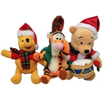 Disney Store Winnie the Pooh Tigger Plush Stuffed Beanies Christmas Santa Vtg - £15.71 GBP