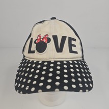 Disney LOVE Embroidered Minnie Mouse Black Polk dots White Strapback Hat... - $190.85 MXN