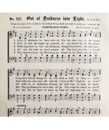 1883 Gospel Hymn Out Of The Darkness Sheet Music Victorian Religious ADB... - $14.99