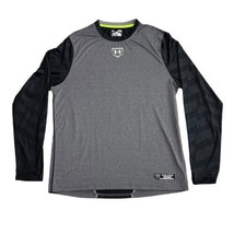 Under Armour Heatgear Baseball Mens XL Long Sleeve Fitted Shirt EUC Black &amp; Gray - £14.65 GBP