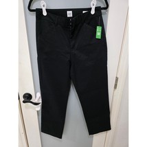 NWT GAP Slim Ankle Khaki Pants Black Size 4 Stretch Cotton Trousers - $533.10 MXN