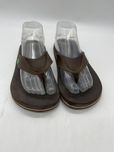 Sanuk SMS2839C Men’s Brown Foam Flip Flops Thong Sandals Size Men 8 Women’s 9 - £13.36 GBP