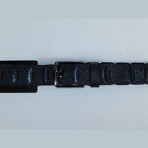 Men Genuine Leather Belt PIERO ROSSI Turkey Crocodile print Hand Stitch #69 navy image 3