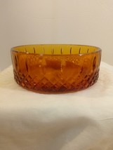 Vintage Indiana Glass Amber Colored Candy/ Nut Dish/ Bowl 2 1/4  Tall - £9.49 GBP