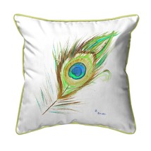 Betsy Drake Peacock Feather Small Indoor Outdoor Pillow 12x12 - £38.78 GBP