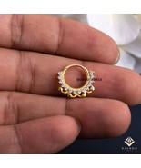 Avery 14K Solid Gold CZ Septum Ring/Daith Hoop/Conch Hoop/Tragus Hoop/He... - $230.00+