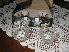 Candle Holders-Clear Glass- Set of 2 - Forever Crystal #31-5160-1980&#39;s - $10.00