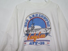 Vtg Velva Sheen USS Lexington CV-16 Blue Ghost Lady Lex Ship Shirt Sz M ... - $94.30
