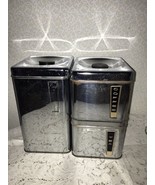 Vintage Canisters 3 Chrome Look Lincoln Beautyware Mid Century 50s Retro... - $912.32 MXN