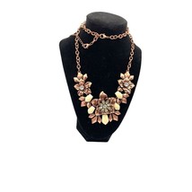 Premier Design Copper Toned Acrylic and Rhinestone statement necklace. Vintage - £11.10 GBP