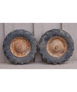 Pair Rustic Farm Utility Wagon Cart Wheel Implement 10&quot; - $59.39