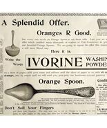 Ivorine Washing Powder 1894 Advertisement Victorian Soap Orange Spoon DW... - €21,45 EUR