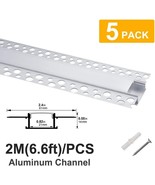 5 Pack 6.6Ft/2m Plaster-In Trimless Recessed LED Aluminum Channel with F... - €75,98 EUR