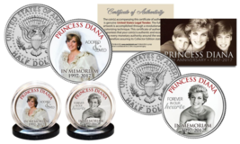 PRINCESS DIANA 20th Anniversary KENNEDY Half Dollar 2-Coin Set - Wedding... - $15.85