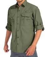 Linlon Mens Safari Shirts Long Sleeve Uv Protection Hiking Fishing Upf 5... - £32.79 GBP