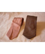 Lot of 2 BOSS Hugo Boss Neck Tie Striped Geometric 100% Silk Italy - £18.00 GBP