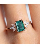 Certified Natural Emerald Ring Woman Wedding Gift Ring Promise Ring Woman  - £636.61 GBP