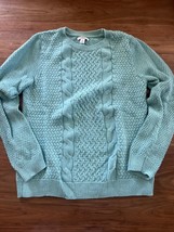 Croft Barrow Womens Size Medium Cable Knit Sweater Blue - £11.47 GBP