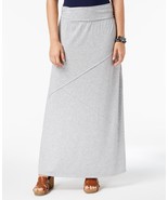 Style &amp; Co Womens Petite Pieced Maxi Skirt Light Grey Heather X-Large Pe... - £39.37 GBP