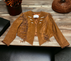 Lariat Leather Suede Cowgirl Southwest Fringe Vintage Western Jacket Siz... - £147.28 GBP