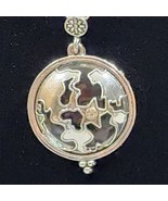 WORLD PLANET MAP Hinged Magnifying Glass Necklace 12&quot; Drop Silver Tone C... - $226.77 MXN