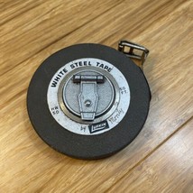 Vintage Lufkin White Steel Tape HW 50 50FT Measuring Tape KG JD - £11.67 GBP