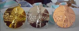1980 LAKE PLACID OLYMPICS Gold/Silver/Bronze MEDALS - WITH RIBBON - $2,455.70 MXN