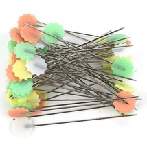 100x Sewing Pins 53mm Flat Head Pins Plum Pastel Flower Patchwork Pins Quilting - £9.52 GBP