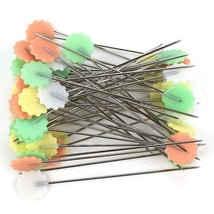 100x Sewing Pins 53mm Flat Head Pins Plum Pastel Flower Patchwork Pins Quilting - $12.15