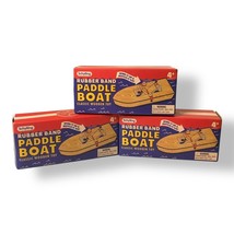 Schylling Rubber Band Paddle Boat Retro Wooden Water Bathtub Pool Toy Lot/3 - $16.99